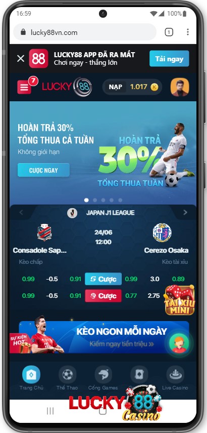 Đăng nhập Lucky88 trên điện thoại