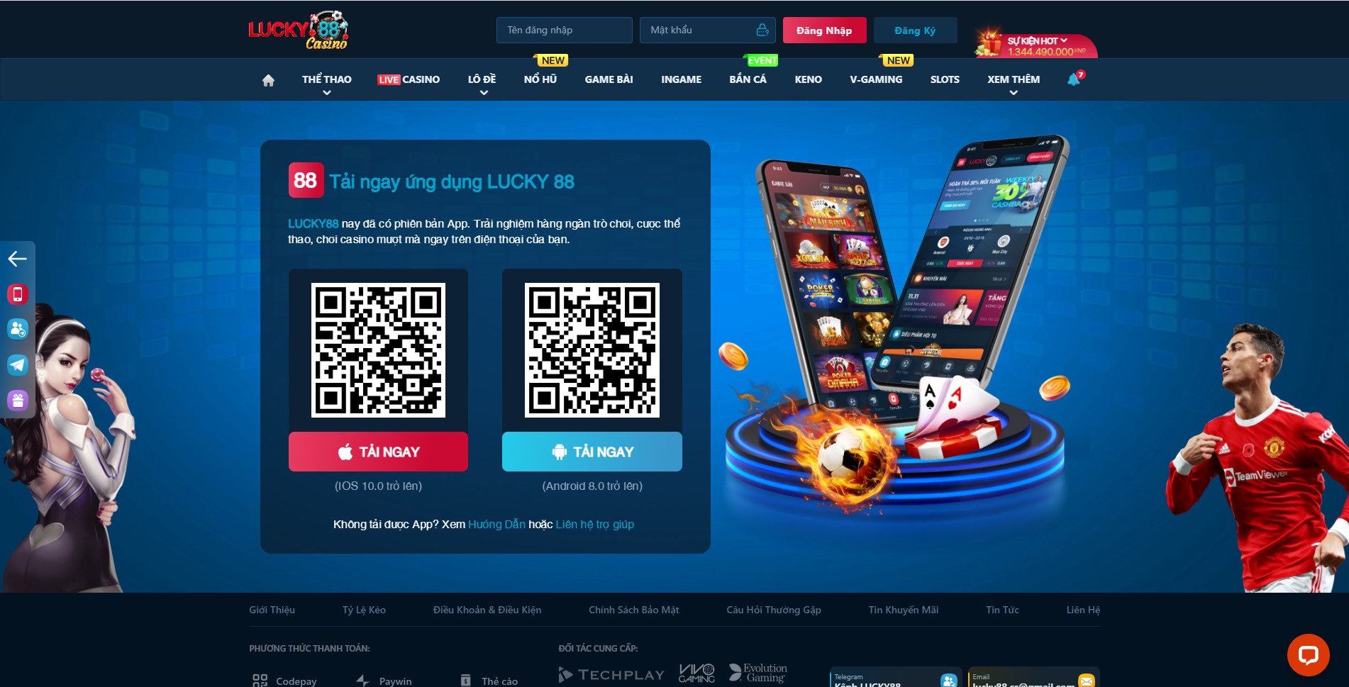 Lucky88 có riêng ứng dụng cho từng hệ điều hành trên điện thoại